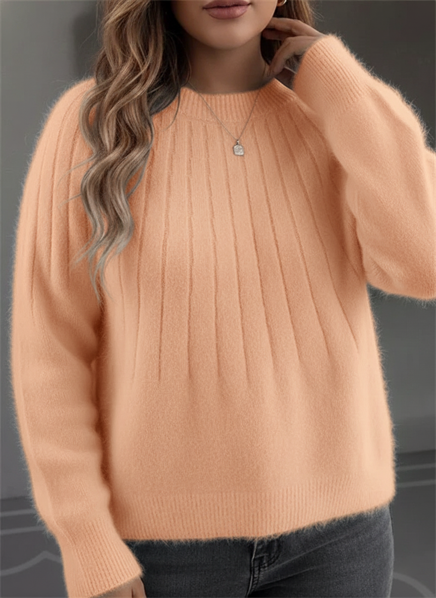 Streetwave Plus Size Soft Rib Knit Sweater Fluffy Comfort Warmth Flatters Curves For Autumn Winter Women