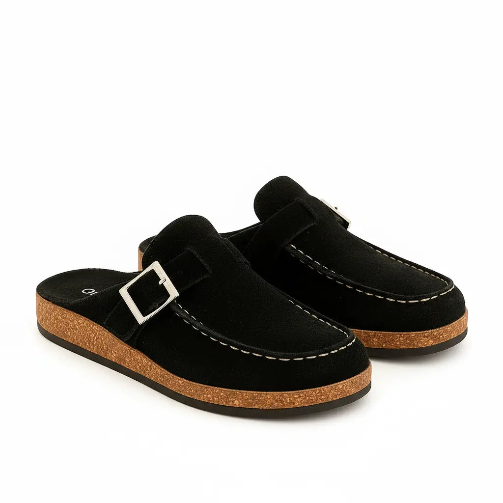 Street-Wave Mules For Women Comfortable Wide Fit Suede