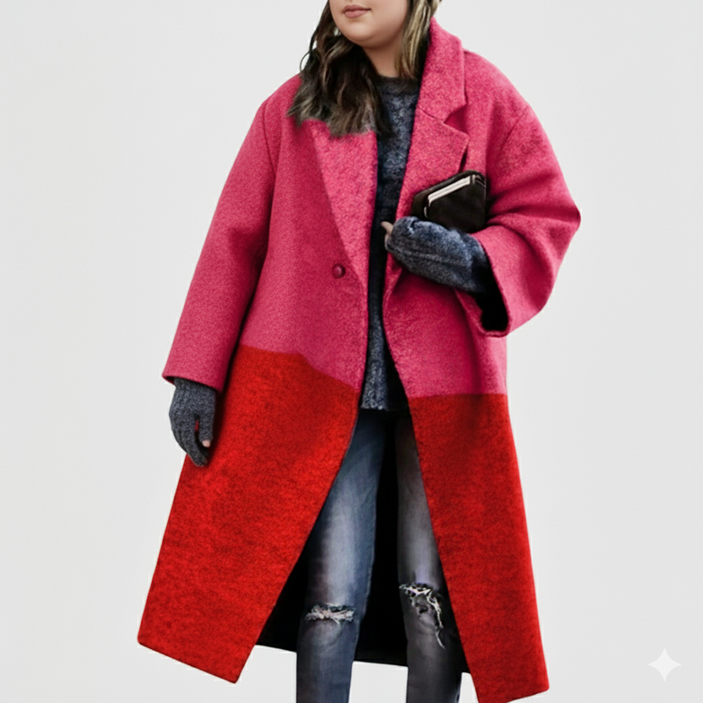 Street Wave Plus Size Long Wool Coat For Women Warm Extended Length Flattering Fit Winter Fashion