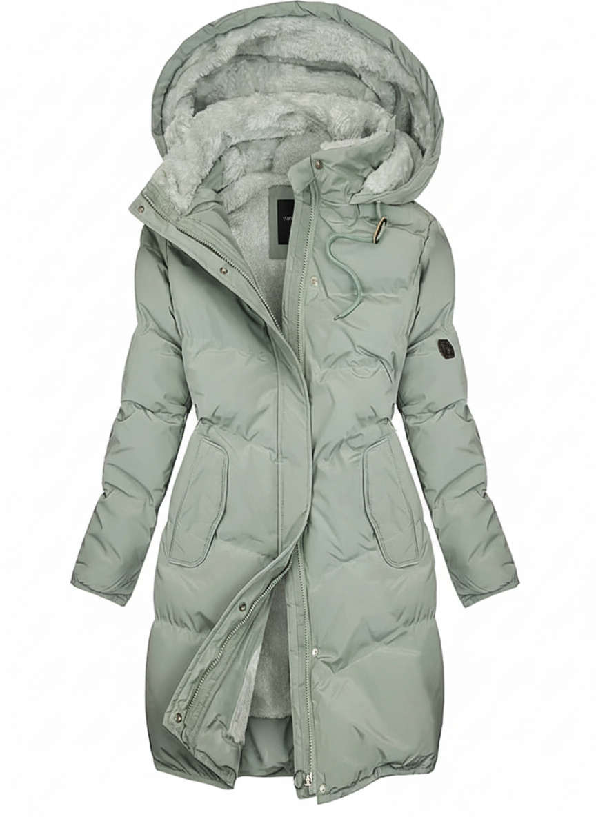 Street Wave Luxurious Plus Size Puffer Coat For Women Warm Longline Insulated Winter Jacket