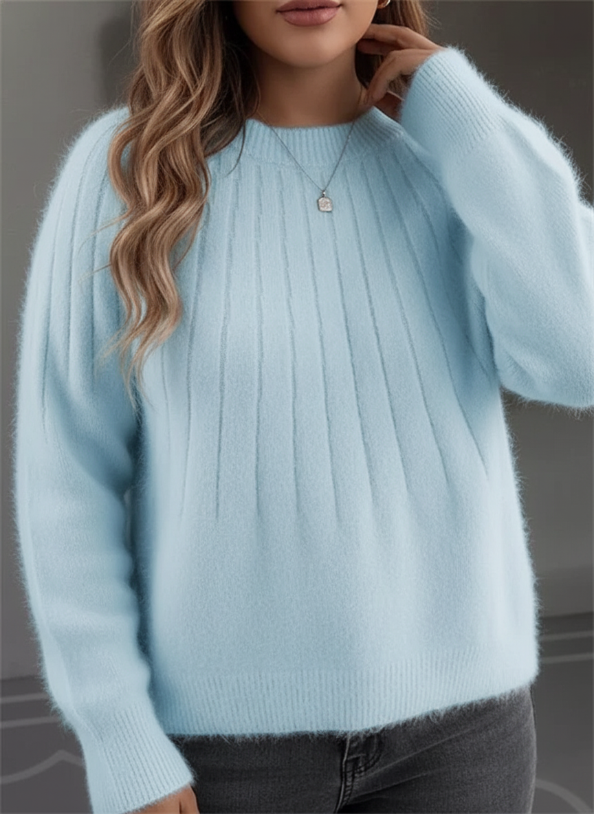 Streetwave Plus Size Soft Rib Knit Sweater Fluffy Comfort Warmth Flatters Curves For Autumn Winter Women