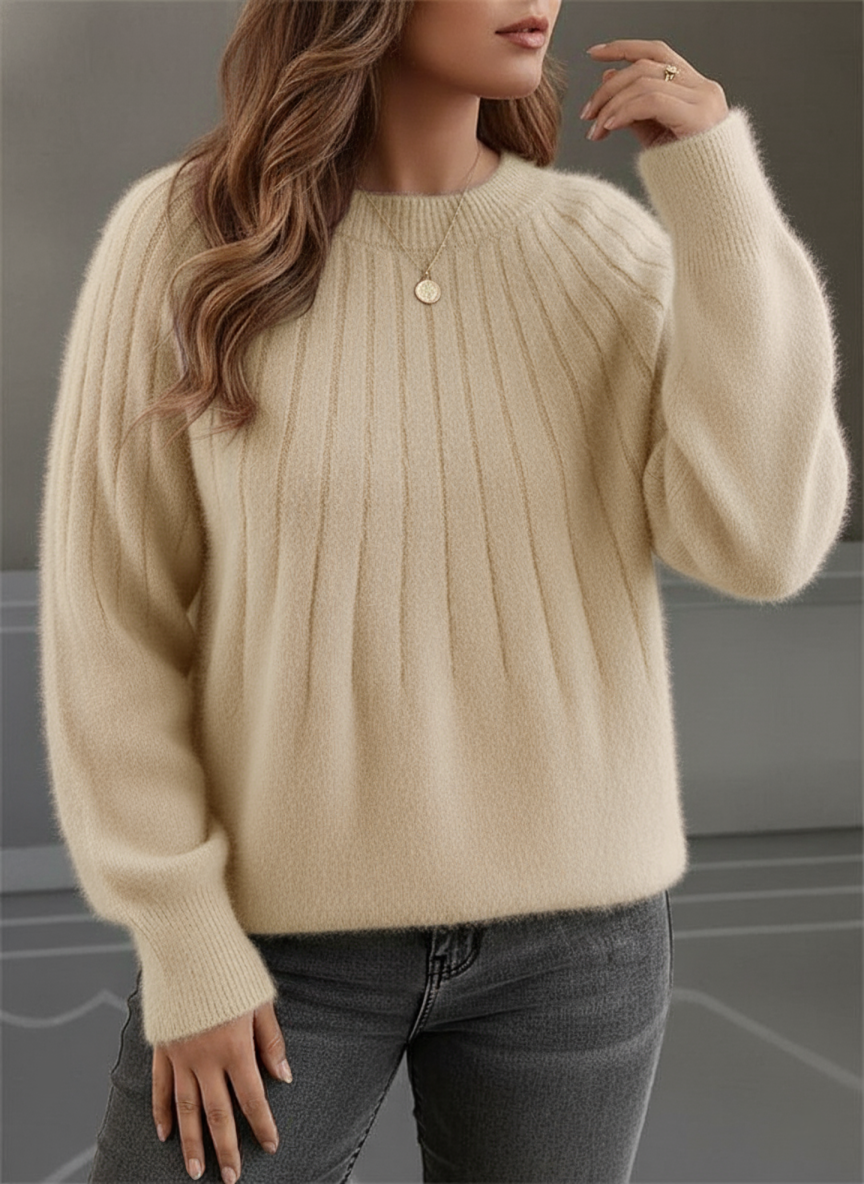 Streetwave Plus Size Soft Rib Knit Sweater Fluffy Comfort Warmth Flatters Curves For Autumn Winter Women
