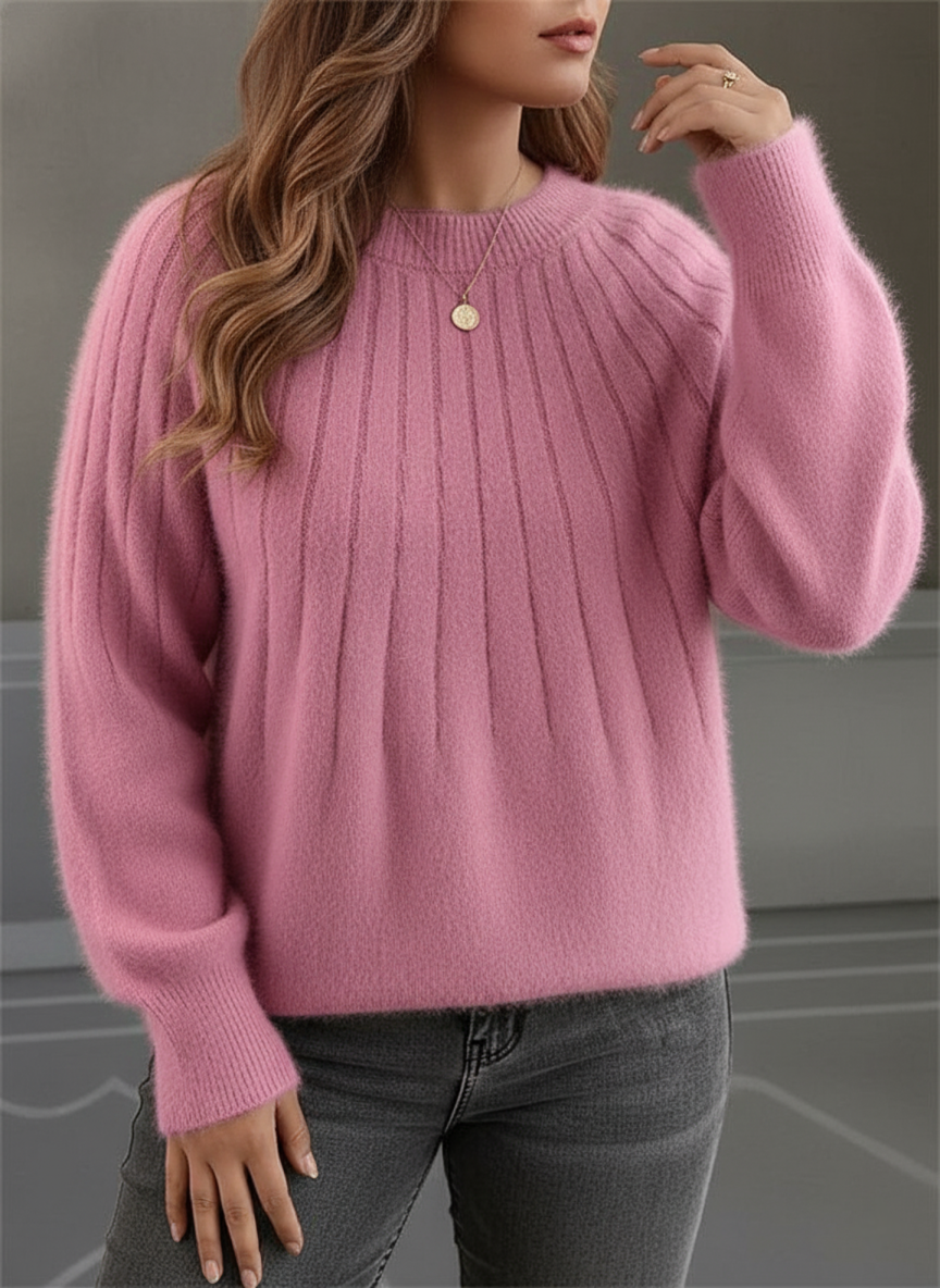 Streetwave Plus Size Soft Rib Knit Sweater Fluffy Comfort Warmth Flatters Curves For Autumn Winter Women