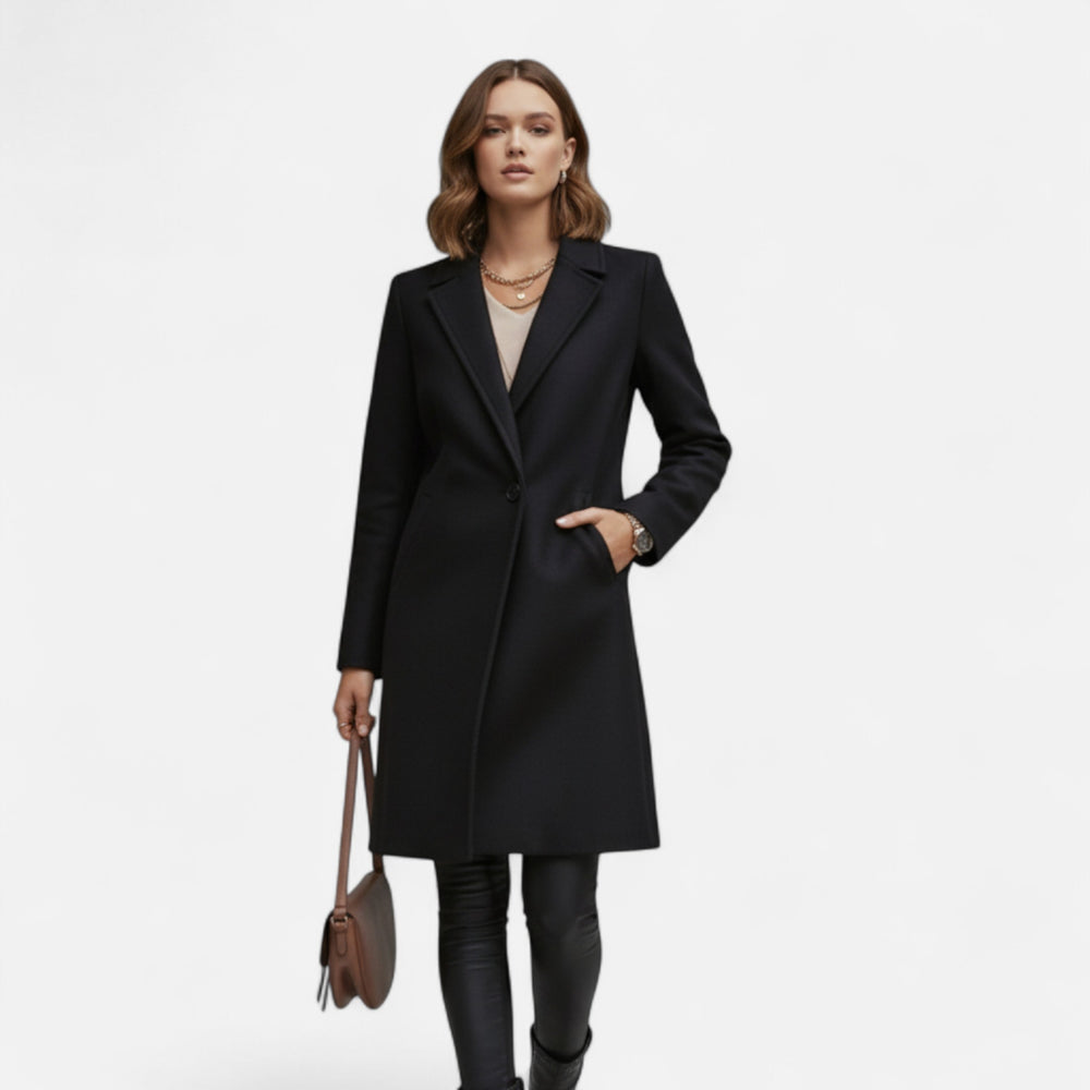 Street-Wave Tailored Long Coat for Women Custom Crafted Single-Breasted Elegance Office to Evening