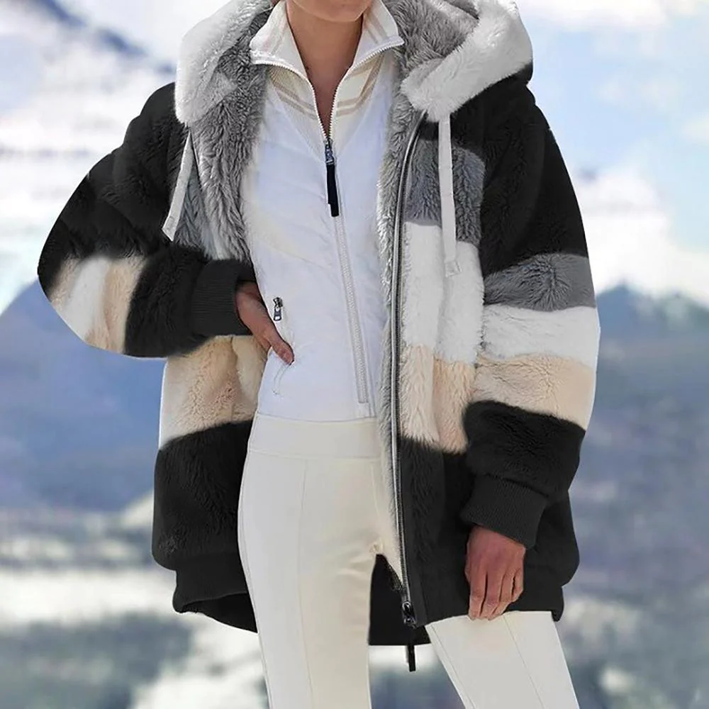 Streetwave Women's Quilted Lambswool Winter Coat With Elegant Contrast Stitching And Warmth