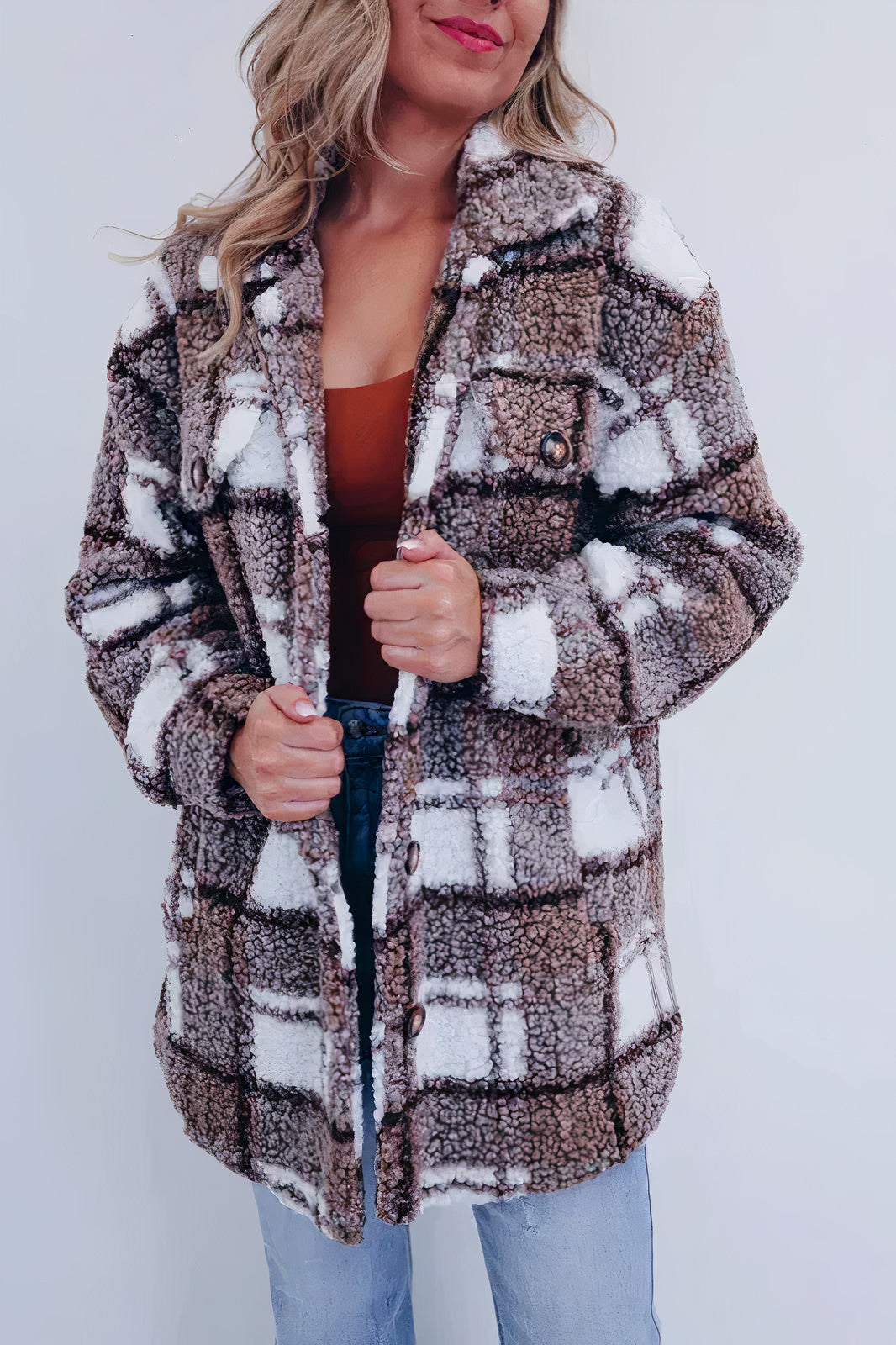 Street Wave Womens Fleece Coat Warm Cozy Comfort For Cold Weather Outdoors Stylish Everyday Outerwear
