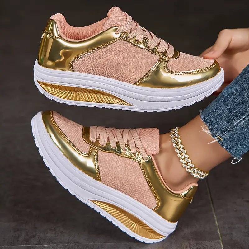 Street Wave Thick Sole Summer Sneakers For Women Trendy Comfort Footwear For Warm Weather