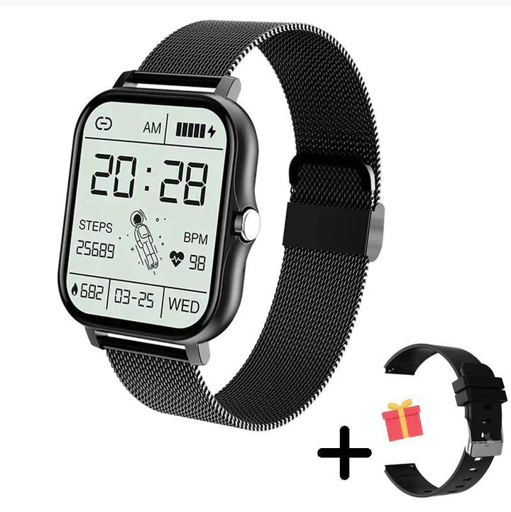 Minimalist Gold Mesh Band Smartwatch