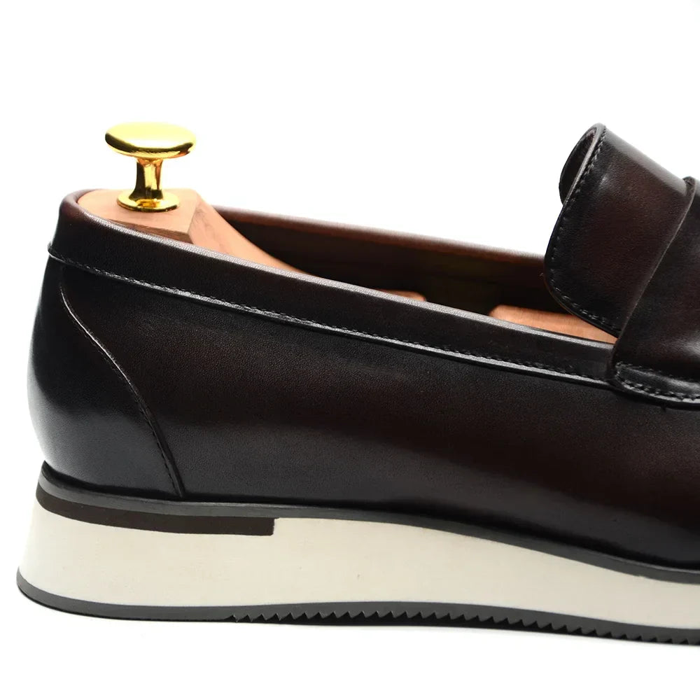 LederMeister Premium Leather Tassel Loafers For Men Handcrafted Comfort And Style