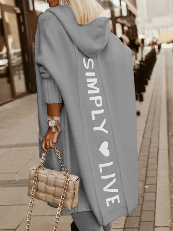 Streetwave Hooded Cardigan For Women Soft Cozy Long Knit With Warmth Oversized Winter Layer