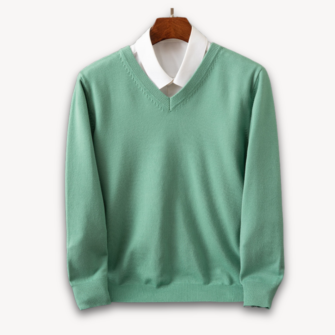 Street-Wave Men's V Neck Slim Fit Sweater In Soft Knit With Ribbed Edges For Versatile Style