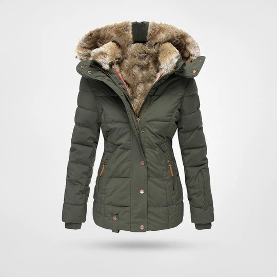 Street Wave Women's Winter Jacket with Faux Fur Hood for Cozy Warmth and Elegant Style