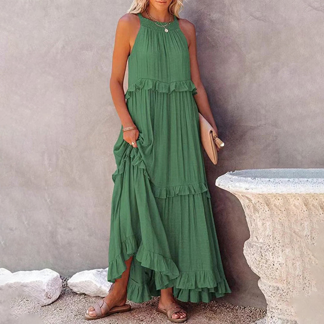 Street Wave Women's Maxi Dress Halter Neck Airy Flowy A Line