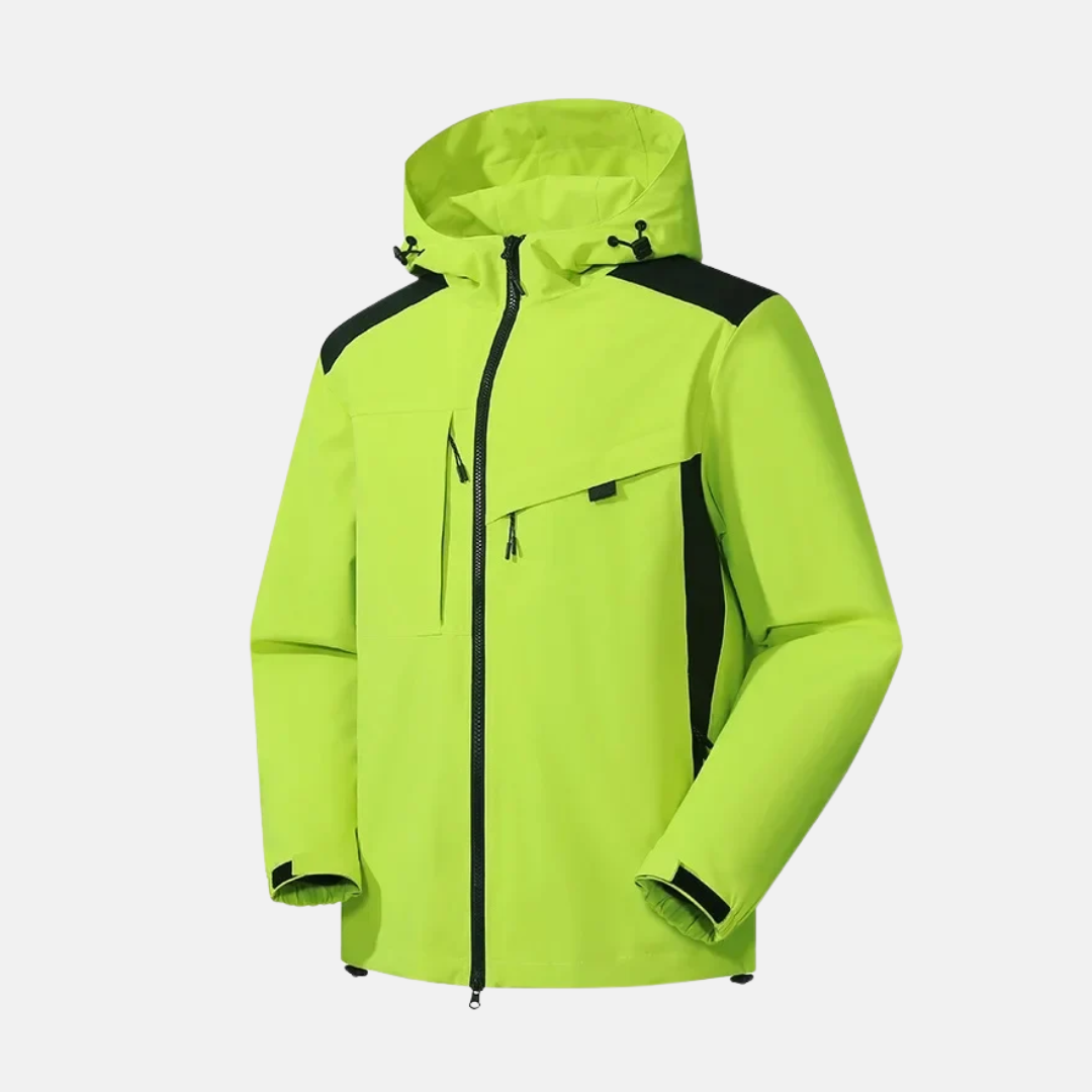 Street-Wave Men’s Weather Resistant Hooded Jacket With Relaxed Fit Zip Pockets And Adjustable Hem