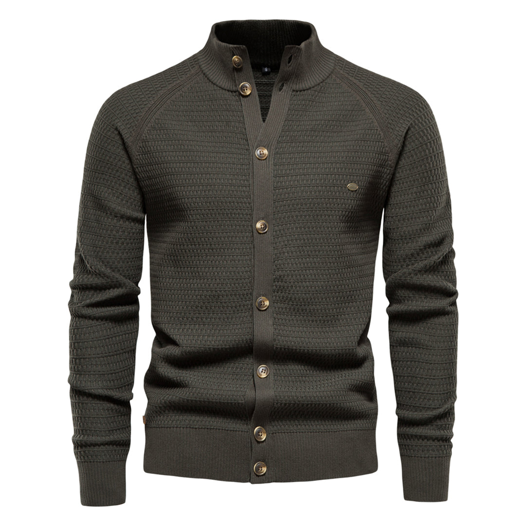 Street-wave Handcrafted Knitted Cardigan For Men With Timeless Craftsmanship In Two Colors