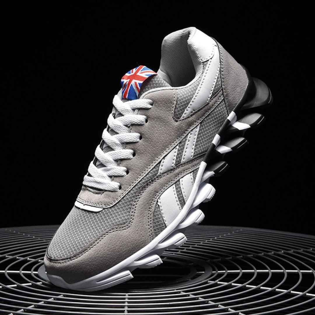 Greg Pulse Runners By Street-Wave Navy Blue Running Shoes With Breathable Mesh Suede Accents And Dual Tone Sole