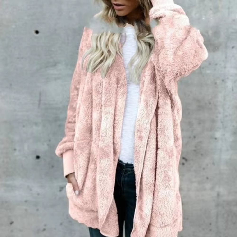 Street-Wave Cozy Plush Cardigan For Women With Relaxed Fit Soft Warmth Outerwear