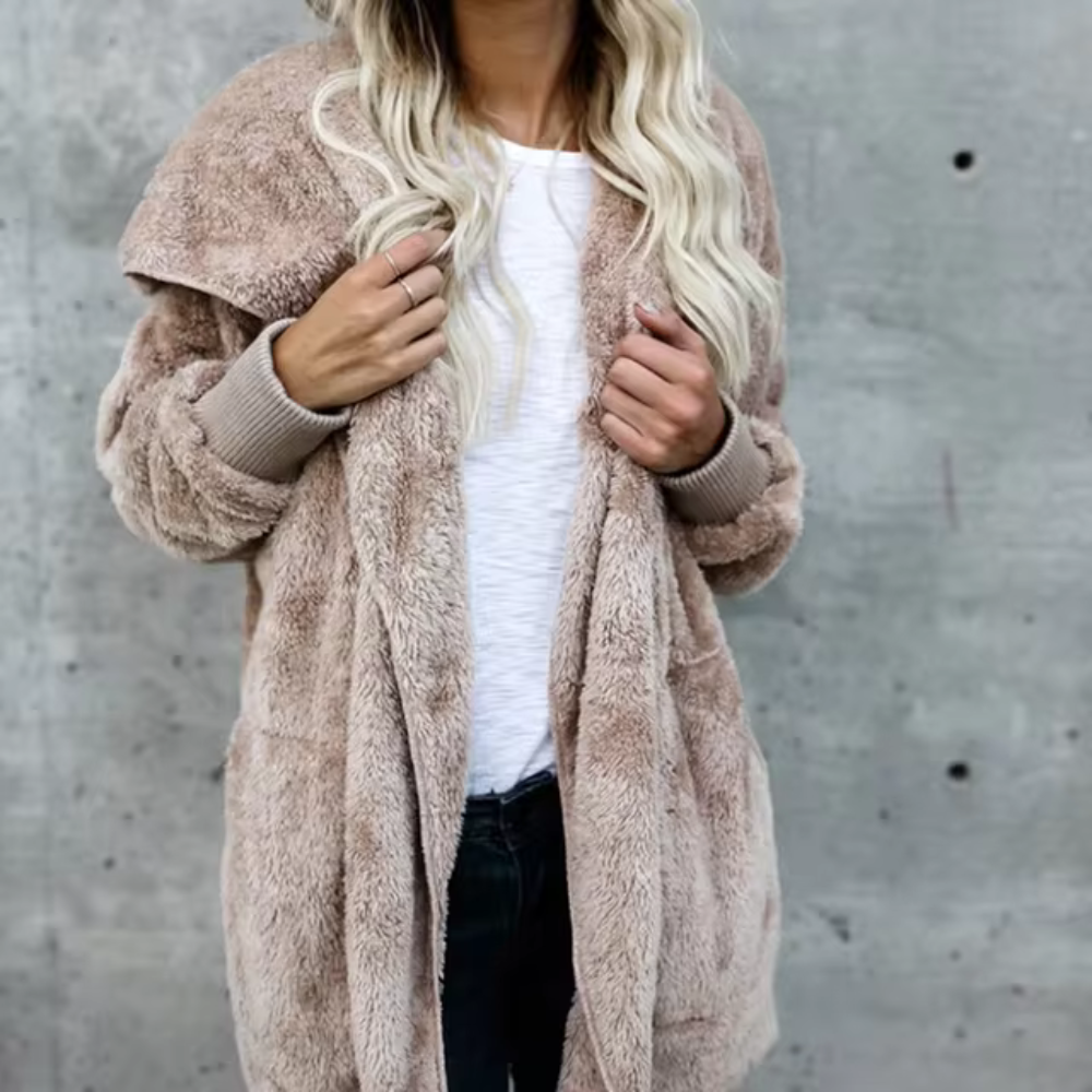 Street-Wave Cozy Plush Cardigan For Women With Relaxed Fit Soft Warmth Outerwear