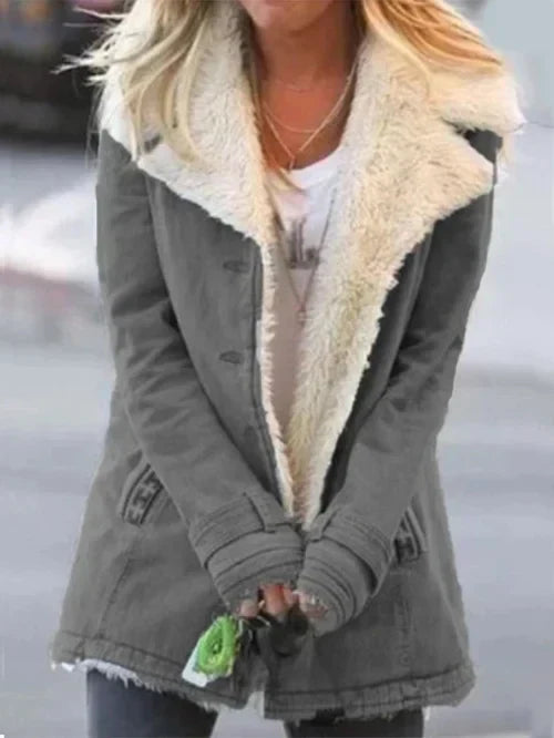 Street-Wave Women Sherpa-Lined Winter Jacket for Cozy Warmth and Everyday Style and Luxury Fleece Lining