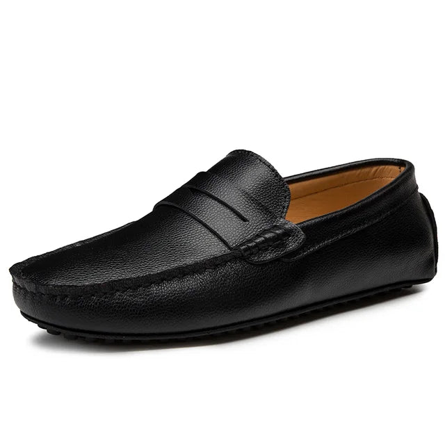 Premium Leather Men Loafers Slip Ons by Stolz Shoes Classic Elegance All Day Comfort and Style