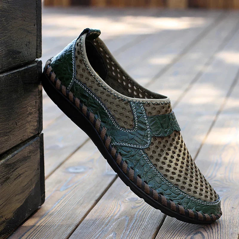 Streetwave Breathable Mesh Leather Loafers For Men Ultimate Comfort And On Trend Everyday Style