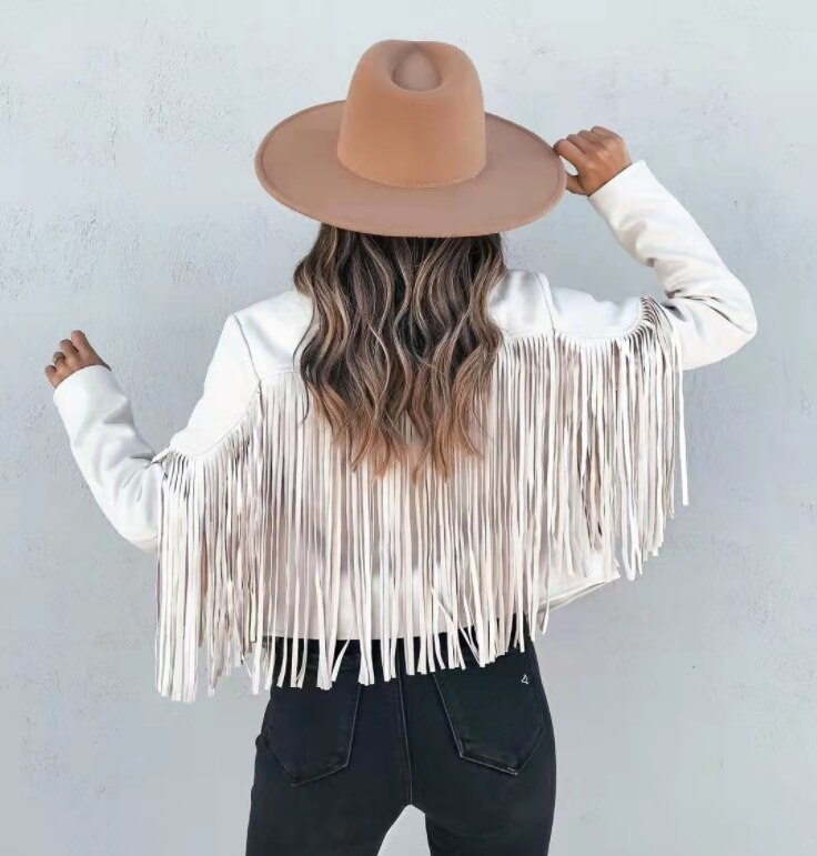 Streetwave Boho Fringe Jacket For Women With Long Fringes And Suede Look Trendy Bohemian Style