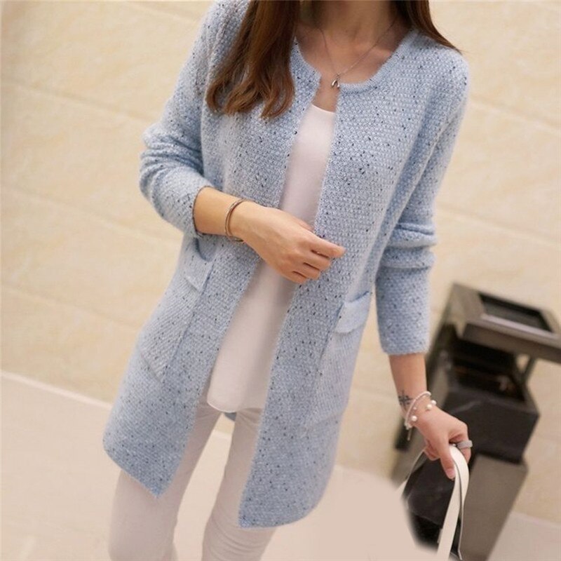 Street-wave Womens Long Fuzzy Vest Cardigan Cozy Warm Knit For Her Fashion Lovers