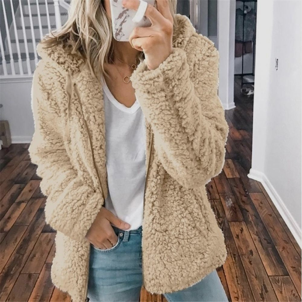 Street Wave Teddy Hoodie Women Ultra Soft Plush Warm Cozy Comfort Perfect Loungewear