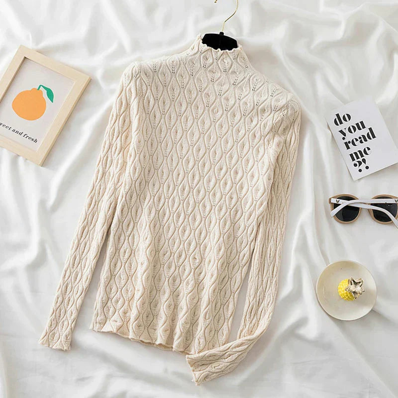 Street-Wave Cashmere Turtleneck Sweater For Women Luxurious Warmth And Minimalist Elegance