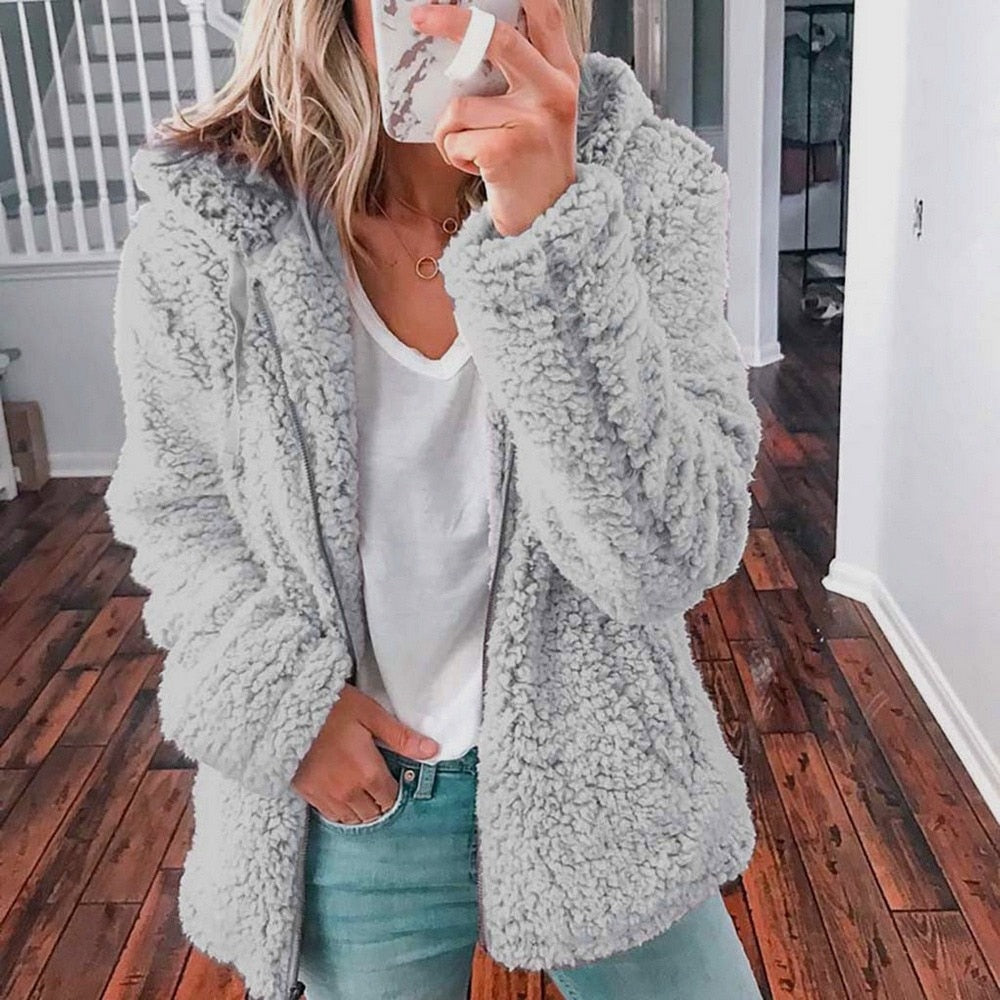Streetwave Women Sherpa Hoodie Jacket Ultra Soft Warmth Cozy Winter Essential Must Have