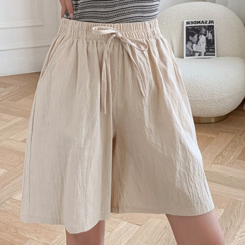 Nordisk-Flair Women's Knee-Length Shorts Relaxed Fit Elastic Waist Drawstring