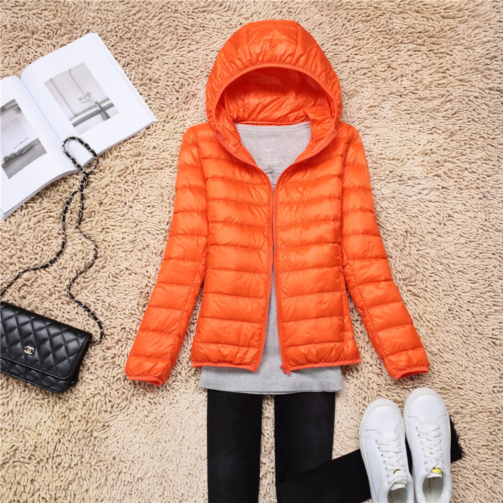 Street Wave Womens Hooded Warm Puffer Jacket Insulated Lightweight Winter Coat For Women