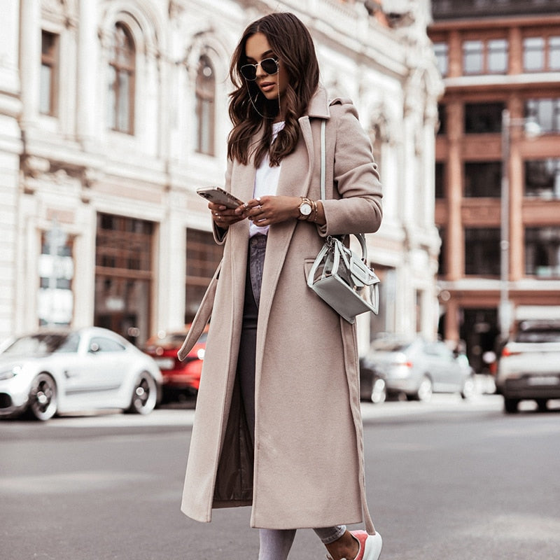 Streetwave Long Wool Coat For Women Luxurious Warmth Timeless Style Outerwear Cozy Fit
