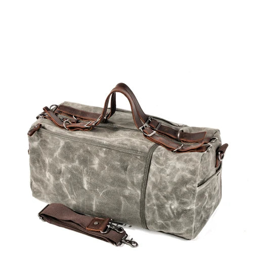 Street-Wave TrekCanvas Waxed Bag - Waterproof Waxed Canvas With Durable Leather Straps