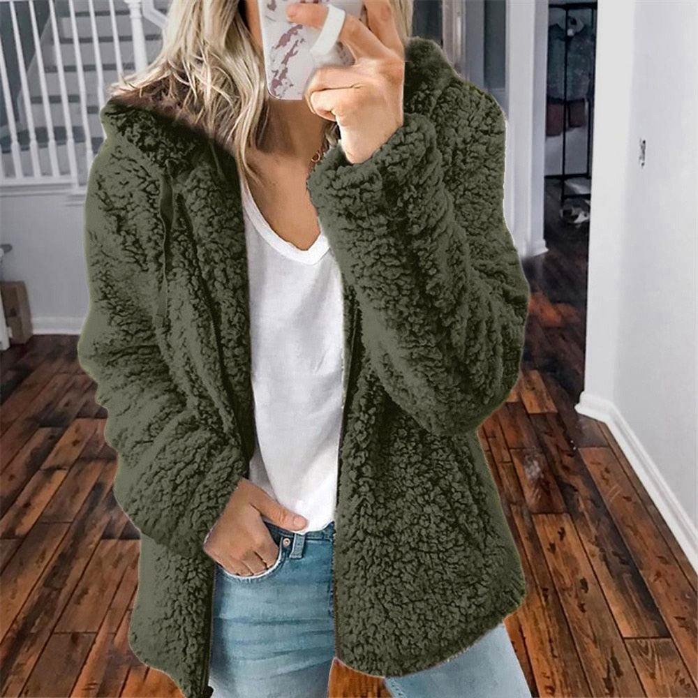 Streetwave Women Sherpa Hoodie Jacket Ultra Soft Warmth Cozy Winter Essential Must Have