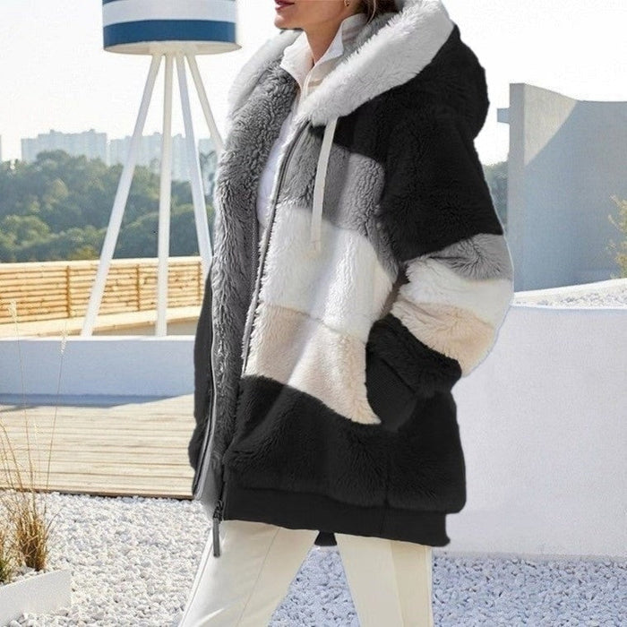 Street-Wave Soft Faux Fur Jacket For Women Warm Cozy Autumn Style Gift Ready For Everyday Wear