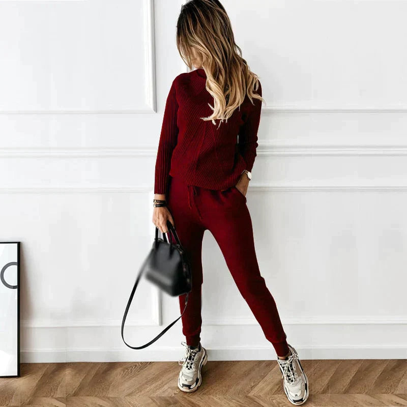 Pomerith Two Piece Tracksuit With Elastic Waistband By Streetwave For Women Comfortable Athleisure Set