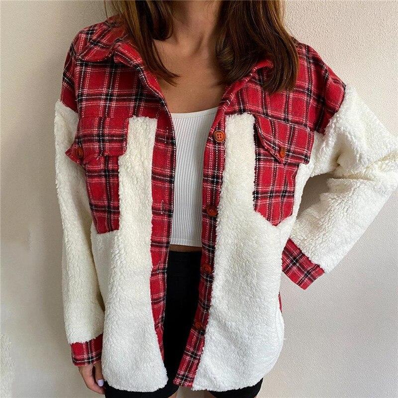 Street Wave Modachic Plaid Lambswool Jacket For Women Cozy Warmth Timeless Style