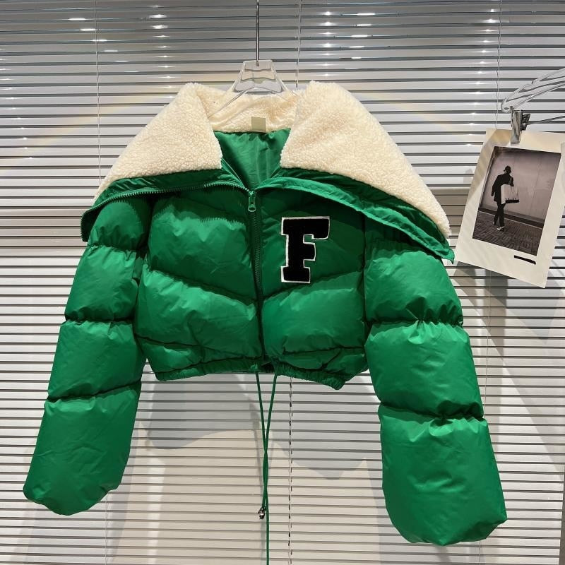 Street-wave Cropped Puffer Parka For Women Lightweight Warmth With Drawstring Waist Soft Quilted Coat
