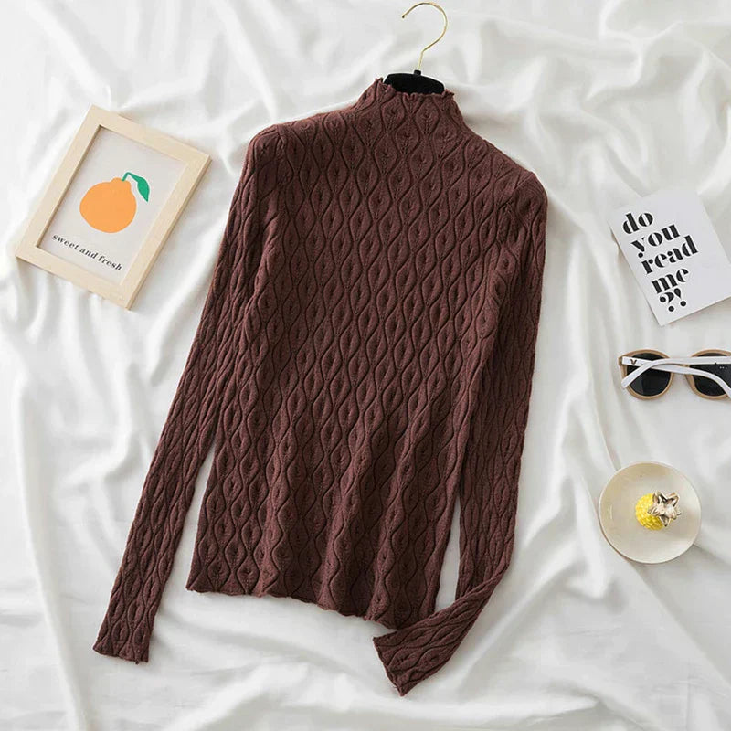 Street-Wave Cashmere Turtleneck Sweater For Women Luxurious Warmth And Minimalist Elegance