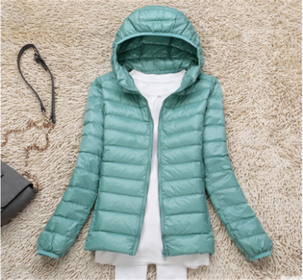 Street Wave Womens Hooded Warm Puffer Jacket Insulated Lightweight Winter Coat For Women