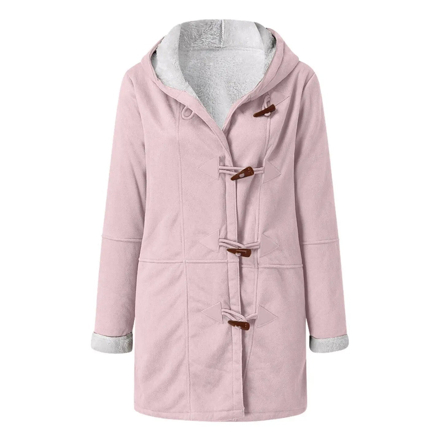 Street-Wave Fleece Shearling Jacket for Women Warm Cozy Mid Length Coat Luxurious Suede Look