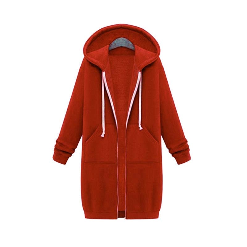 Street-Wave Long Sweatshirt Jacket for Women Chic All Weather Comfort and Urban Style