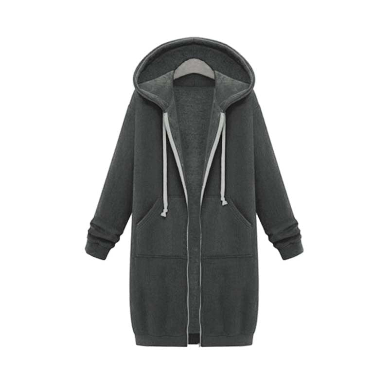 Street-Wave Long Sweatshirt Jacket for Women Chic All Weather Comfort and Urban Style