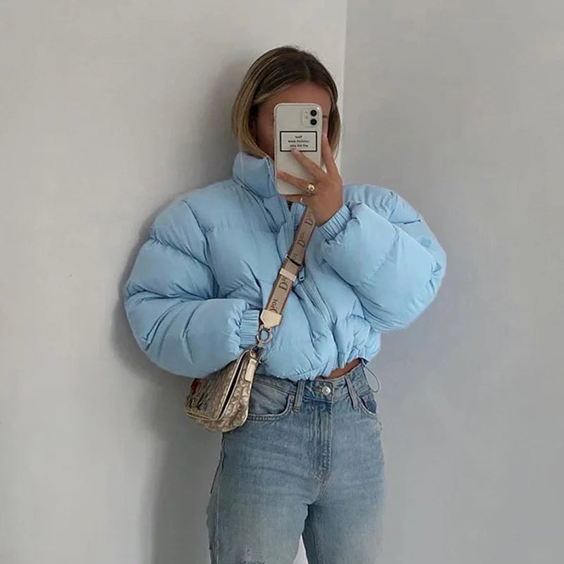 Streetwave Waist Length Puffer Jacket For Women Warm Cozy Insulated Streetwear Essential