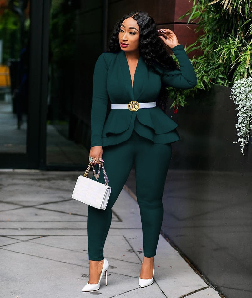 Street-Wave Ruffle Sleeve Peplum Blazer For Women Elevate Style Instantly Limited Stock Act Fast