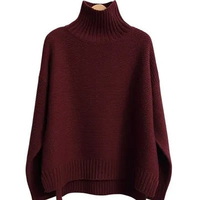 Street Wave Oversized Turtleneck Knit Sweater Polyester Comfort And Elegance For Everyday Wear