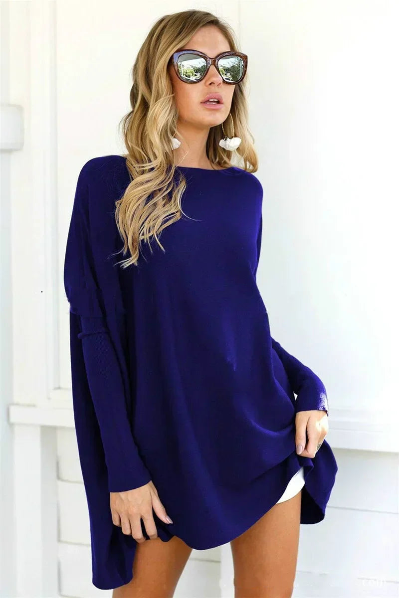 Nordisk-Flair Women's Oversized Pullover Sweater Cozy Knit Tunic Length