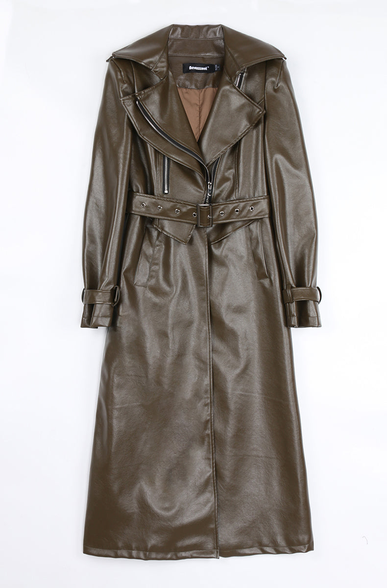 Street Wave White Trench Coat For Women Warm Elegant Oversized Collar Notch Lapel Long Coat