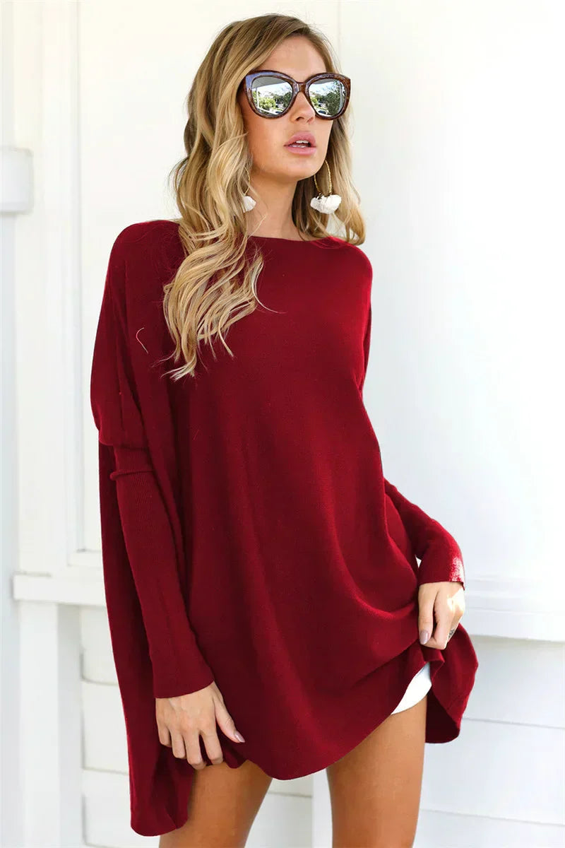 Nordisk-Flair Women's Oversized Pullover Sweater Cozy Knit Tunic Length
